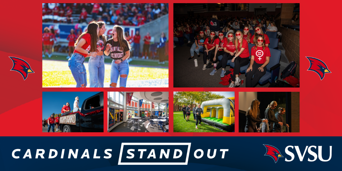 Collage of students at SVSU events